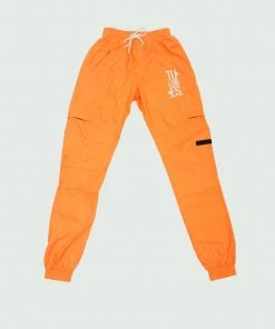 Orange Tulones Stacked Logo Nylon Cargo Pants
