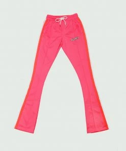 Pink Tulones Stacked Track Pants Bottoms