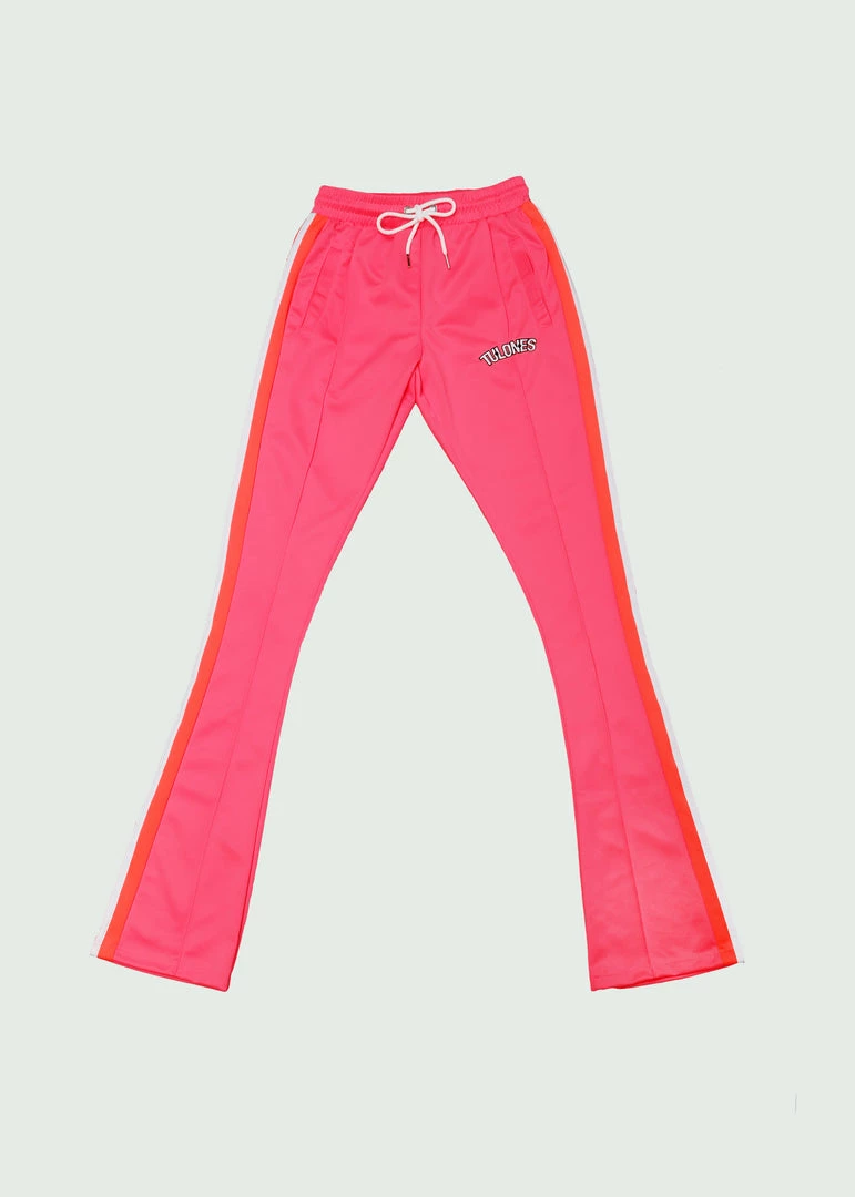 Pink Tulones Stacked Track Pants Bottoms