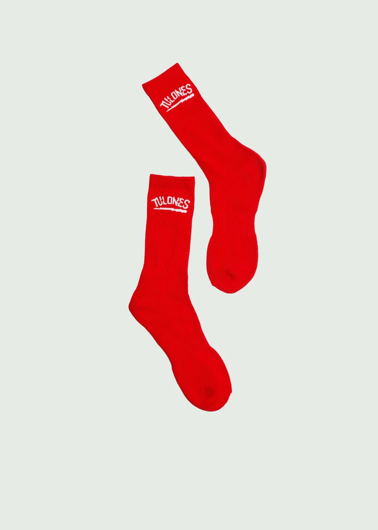 Accessories Red Tulones New Underline Logo Crew Socks