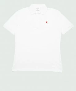 Tulones Tops White & Red Currency Collector International Polo
