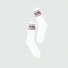 White, Red, & Black Tulones Staple Logo Socks