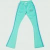 Turquoise & Blue Tulones Stacked Track Pants Bottoms