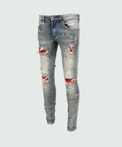 Tulones Western Red Currency Biker Jeans