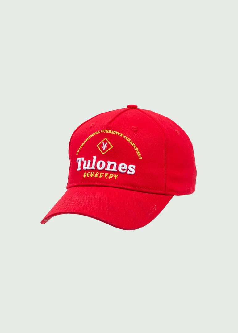 Red & Yellow Tulones International Currency Collectors Dad Hat
