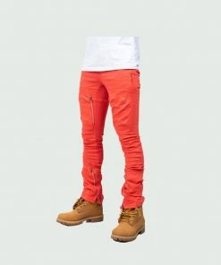 Tulones Denim Red New Style Cargo Pants