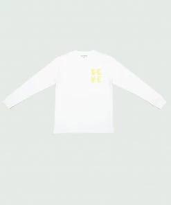 Tulones White & Yellow Hollow Currency Collection Long Sleeve T-Shirt T-Shirts