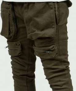 Tulones Army Green Cargo Pants Denim