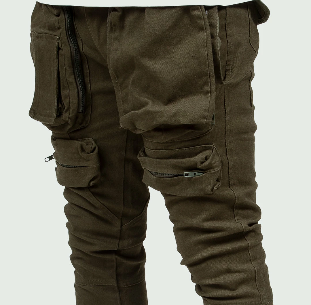 Tulones Army Green Cargo Pants Denim