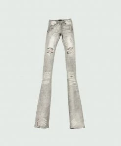 Tulones Grey Stacked Denim Jeans