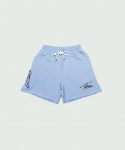 Sky Blue Script Tulones Shorts