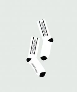 Tulones Socks White Hollow Currency Symbol Sock