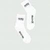 White & Black Tulones New Underline Mid Crew Socks Accessories