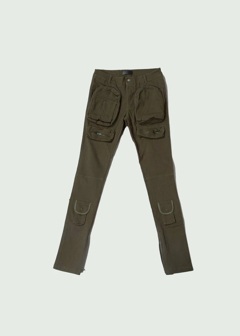 Tulones Army Green Cargo Pants Denim