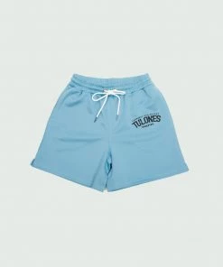 Sky Blue Tulones Staple Logo Track Shorts Bottoms