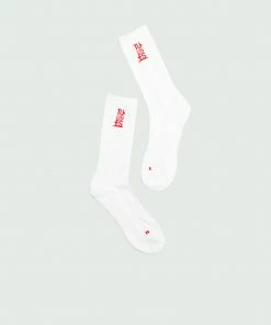 Accessories White & Red Tulones Stacked Logo Socks