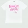 Tulones Tops White & Pink Currency Collectors International T-Shirt