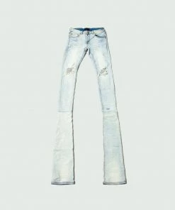 Tulones Light Blue Stacked Denim Jeans Bottoms