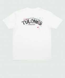 White Paint Splash Tulones Logo T-Shirt